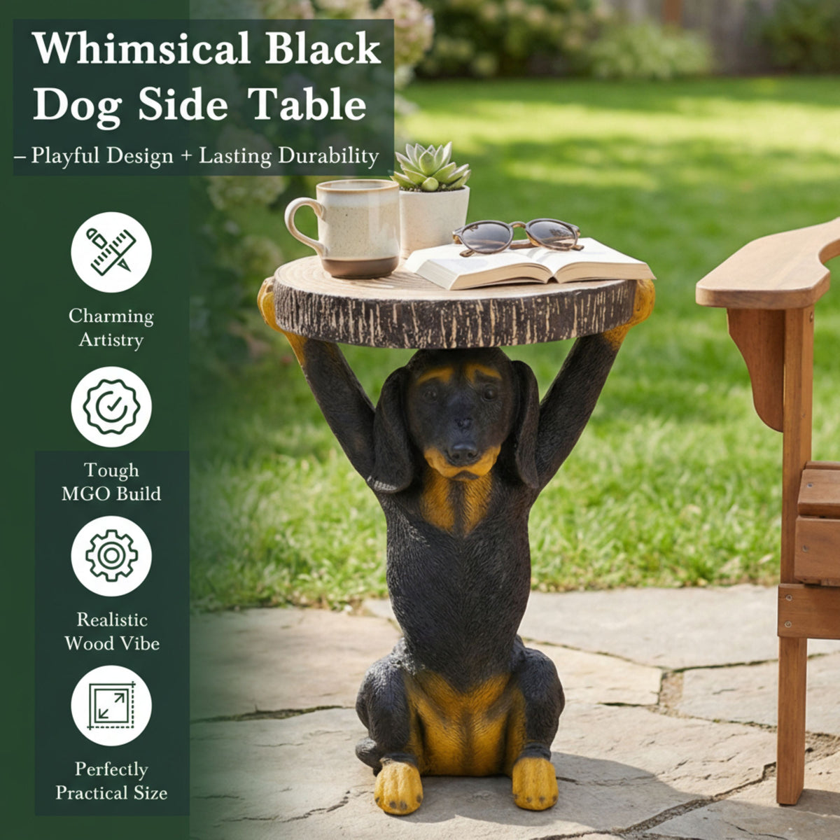 Black Dog Sculptural Side Table — product view 3