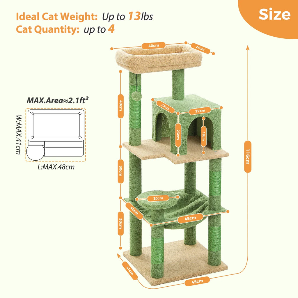 5-Level Cat Tower with Hammock — product view 6
