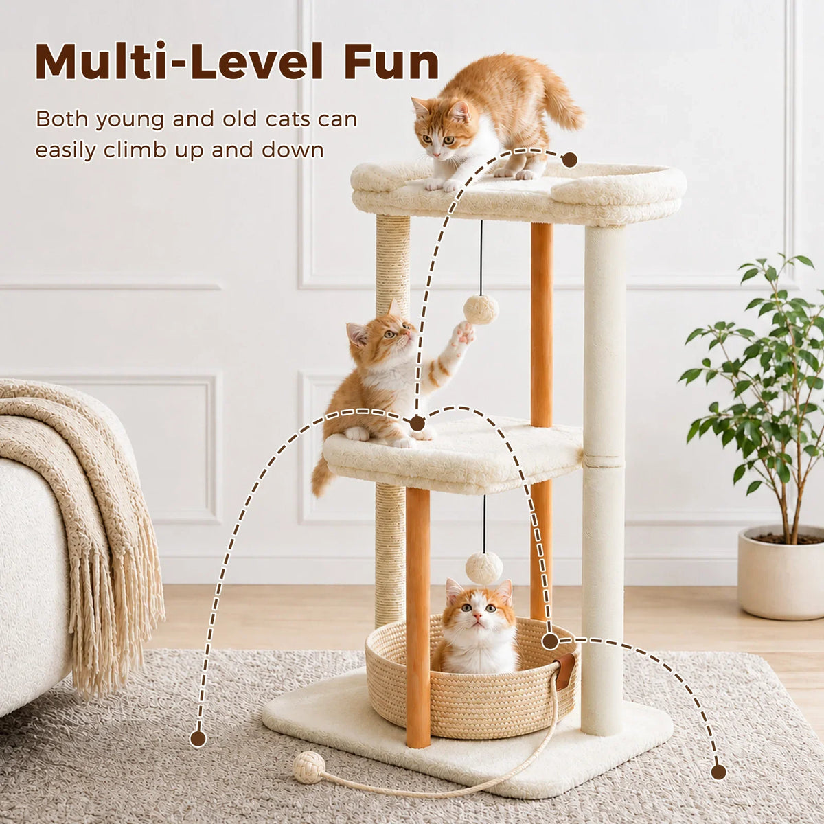 Modern Wood Cat Tree — product view 6